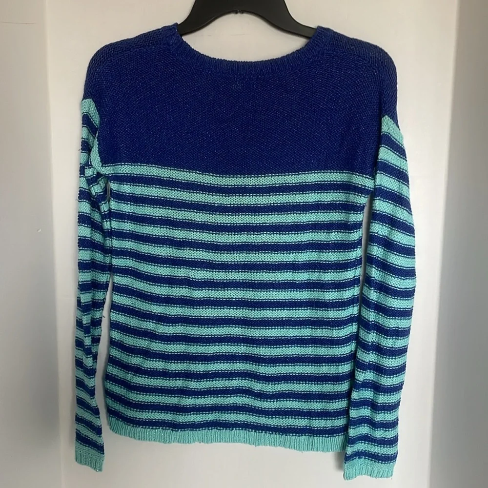 Justice blue stripe long sleeve sweater girls size 14